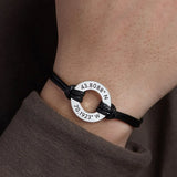 Personalized Name Bracelet Stainless Steel Rope Bangle Father's Gift