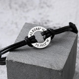 Personalized Name Bracelet Stainless Steel Rope Bangle Father's Gift