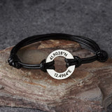 Personalized Name Bracelet Stainless Steel Rope Bangle Father's Gift