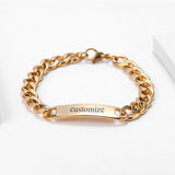 Custom Men's Name Bracelet Stainless Steel Gift