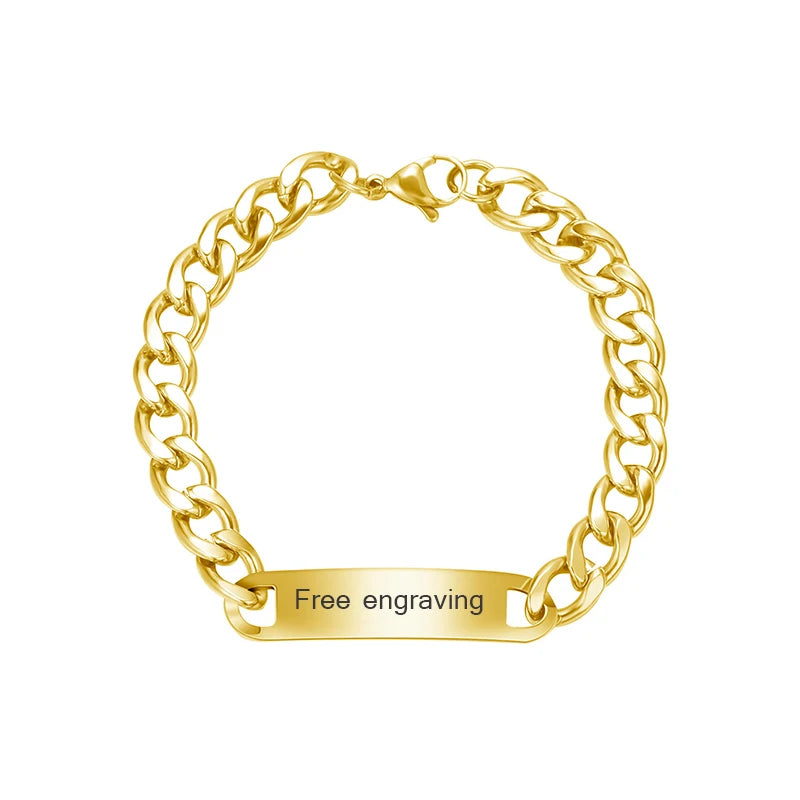 Custom Men's Name Bracelet Stainless Steel Gift
