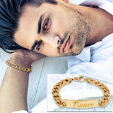 Custom Men's Name Bracelet Stainless Steel Gift