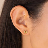 Personalized Name Initials Earrings Stainless Steel Letter Ear Studs