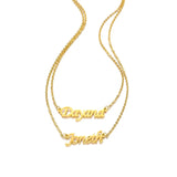 Personalized Stainless Steel Double Name Necklaces for Couples