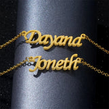 Personalized Stainless Steel Double Name Necklaces for Couples