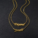 Personalized Stainless Steel Double Name Necklaces for Couples