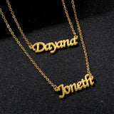 Personalized Stainless Steel Double Name Necklaces for Couples