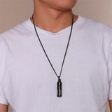 Personalized Cylinder Urn Necklace for Ashes Clear Tube Vial Pendant Keepsake