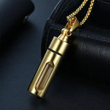 Personalized Cylinder Urn Necklace for Ashes Clear Tube Vial Pendant Keepsake