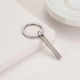 Custom 3D Bar Vertical Key Chain - Engraved Stainless Steel Keyring
