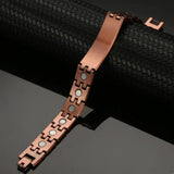 Customized Copper Magnetic ID Name Bracelet for Men Women