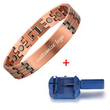 Customized Copper Magnetic ID Name Bracelet for Men Women