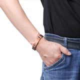 Customized Copper Magnetic ID Name Bracelet for Men Women