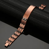 Customized Copper Magnetic ID Name Bracelet for Men Women