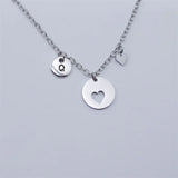 Heart Initial Necklace For Women Personalized Name Pendant Stainless Steel