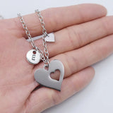 Heart Initial Necklace For Women Personalized Name Pendant Stainless Steel