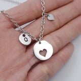 Heart Initial Necklace For Women Personalized Name Pendant Stainless Steel
