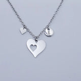 Heart Initial Necklace For Women Personalized Name Pendant Stainless Steel