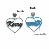 Personalized Heart Shape Acrylic Stud Earrings Women Gift