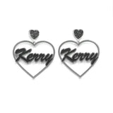 Personalized Heart Shape Acrylic Stud Earrings Women Gift