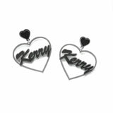 Personalized Heart Shape Acrylic Stud Earrings Women Gift