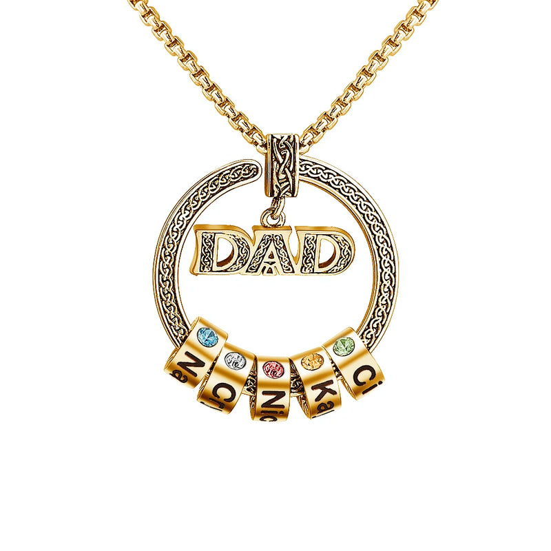 Personalized Dad Birthstone Necklace - Father's Day Gift