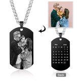 Custom Photo Necklace for Men Dad Picture Pendant Dog Tag Memorial