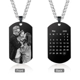 Custom Photo Necklace for Men Dad Picture Pendant Dog Tag Memorial