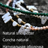 Personalized Shell Initial Choker Heart Necklace