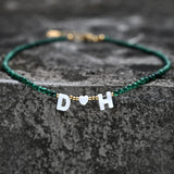 Personalized Shell Initial Choker Heart Necklace