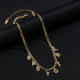 Personalized Stainless Steel Zircon Necklace