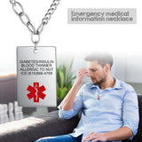 Men's Stainless Steel Medical Alert Necklace