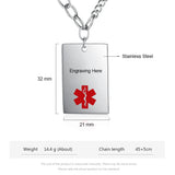 Men's Stainless Steel Medical Alert Necklace