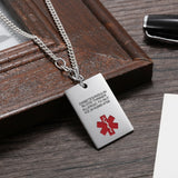 Men's Stainless Steel Medical Alert Necklace