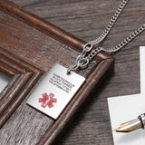Men's Stainless Steel Medical Alert Necklace