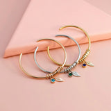 Personalized Leaf Charm Bracelet with Birthstone for Women