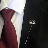 Personalized 1-2Names Long Pin Brooch Stainless Steel Lapel Pin