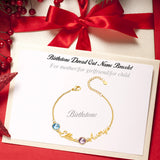 Custom Kids Name Birthstone Bracelet for Mom