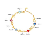 Custom Kids Name Birthstone Bracelet for Mom