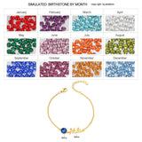 Custom Kids Name Birthstone Bracelet for Mom