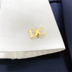Personalized Stainless Steel Cufflinks Initials Men French Shirt Wedding Jewelry