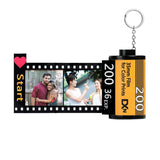 Custom 10pcs Photos Film Roll Keychain Couple DIY Photo Albums Cover Keyrings