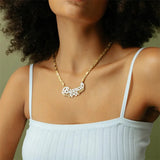 Custom 18K Double Plated Name Necklace Stainless Steel Jewelry