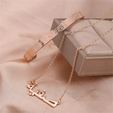 Personalized 18k Plated Arabic Name Necklace and Bracelet Set