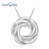 Custom Engraved Family Name Necklace Stainless Steel Circles Pendant