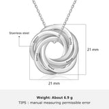 Custom Engraved Family Name Necklace Stainless Steel Circles Pendant
