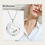 Personalized 2 Hearts Stainless Steel Necklace with Birthstones