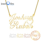 Personalized 2 Names Heart Necklace for Women
