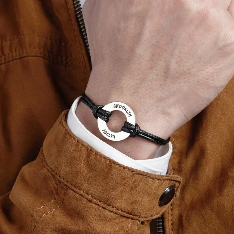 Personalized Bracelet Name Circle Stainless Steel