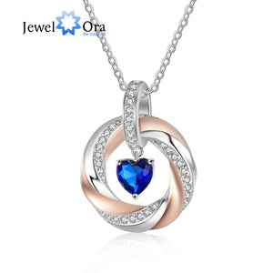 Personalized 3 Names Necklace with Heart Birthstone & Twisted Pendant